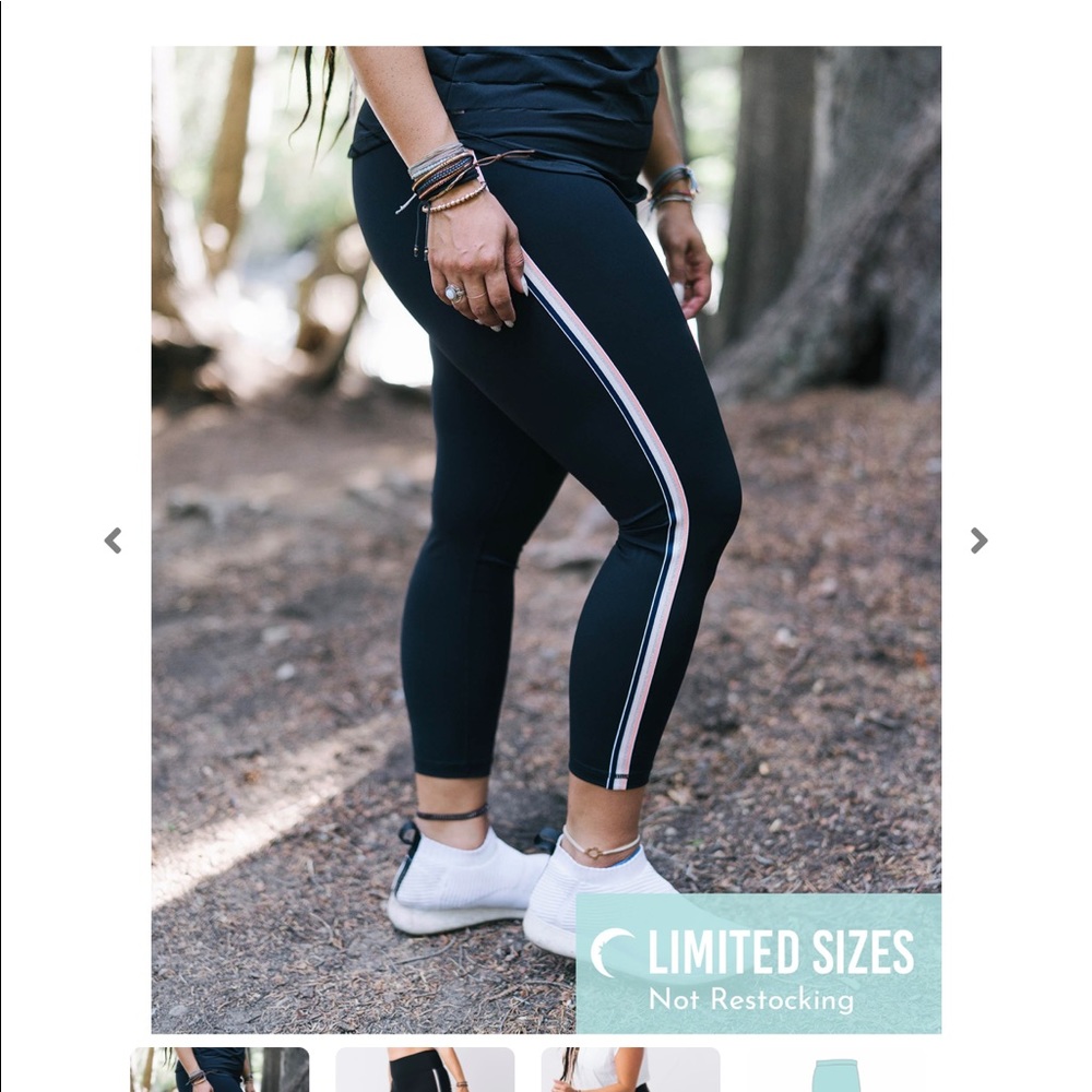 Zyia pink ribbon luxe leggings NWT size 2